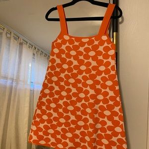 Zara Orange Flower Print Mini Dress, Size Medium